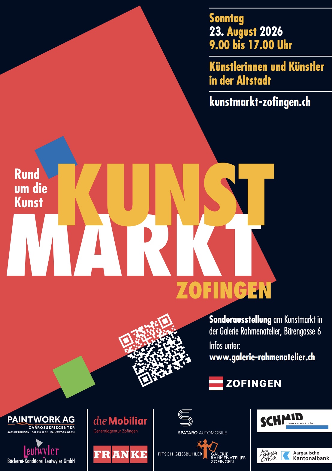 Kunstmarkt Zofingen 2026 – Flyer